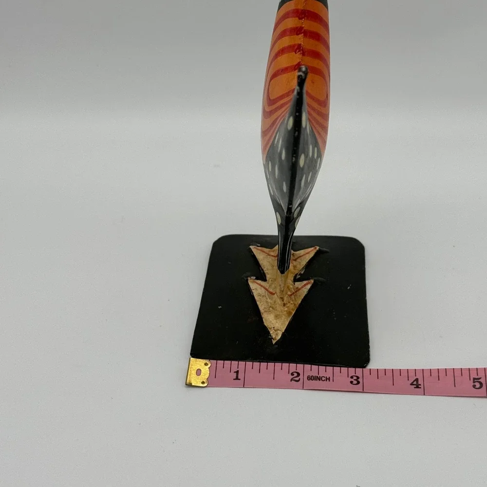 Vintage Pier 1 Metal Rooster Figurine Hand Painted Polka Dot Farmhouse 8